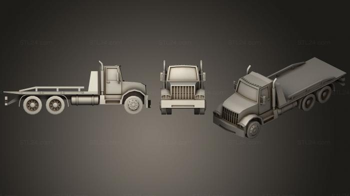 Автомобили и транспорт (Низкополигональный Эвакуатор, CARS_0400) 3D модель для ЧПУ станка